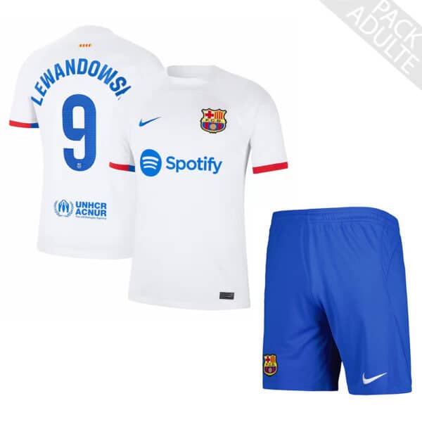 PACK FC BARCELONE EXTERIEUR LEWANDOWSKI ADULTE 2023-2024