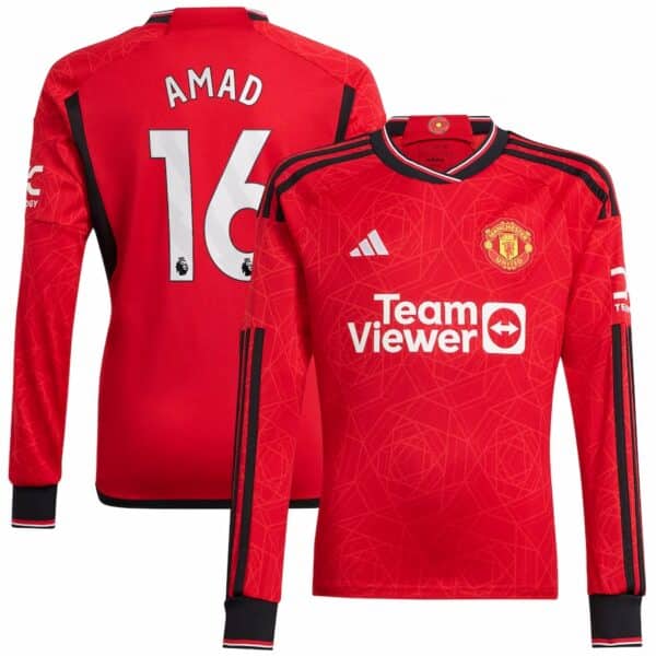 MAILLOT MANCHESTER UNITED DOMICILE MANCHES LONGUES AMAD 2023-2024