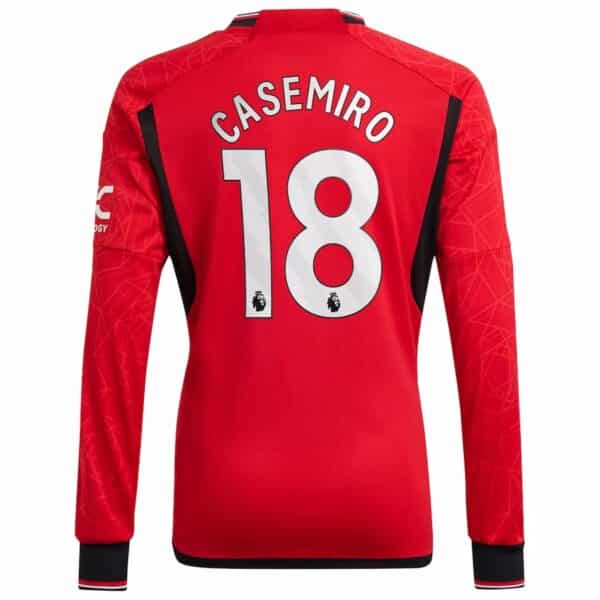 MAILLOT MANCHESTER UNITED DOMICILE MANCHES LONGUES CASEMIRO 2023-2024
