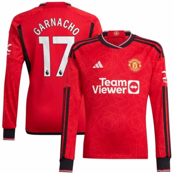 MAILLOT MANCHESTER UNITED DOMICILE MANCHES LONGUES GARNACHO 2023-2024