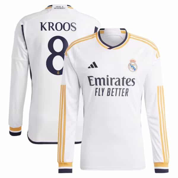 MAILLOT REAL MADRID DOMICILE MANCHES LONGUES KROOS 2023-2024