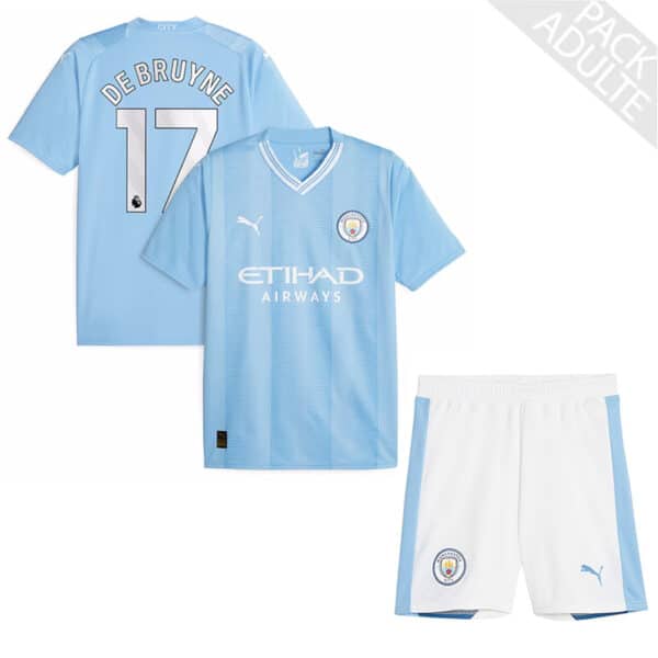 PACK MANCHESTER CITY DOMICILE DE BRUYNE ADULTE 2023-2024